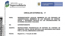 CIRCULAR EXTERNA No. 17 Supersolidaria Julio 17 2020